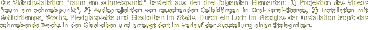 Die Videoinstallation "raum am schmelzpunkt"